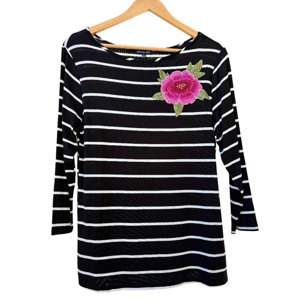 Olivia Blu Striped Knit Top